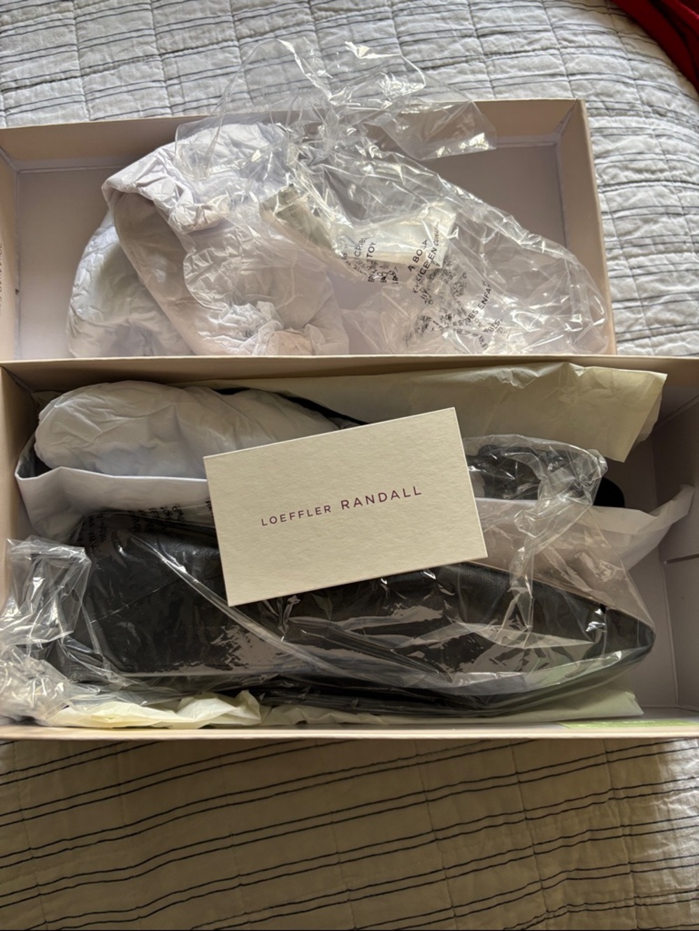 Loeffler Randall Black Leather Ballet Flats with Crystal Ankle Strap - Picture 8 of 8